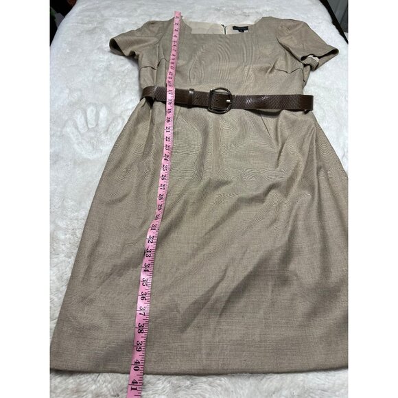 Tahari Arthur S. Levine Womens Brown Belted Sheath Dress Size 16 - Picture 5 of 5